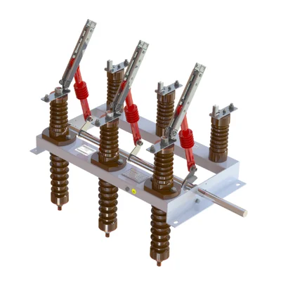 Chave seccionadora tripolar modelo SABPE Sarel para média tensão — seccionamento com base para fusível e aterramento